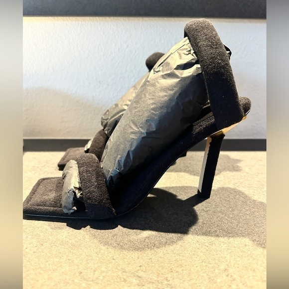 Good American | Shoes | Nib Good American Terry High Heel  NIB - Good American Terry Square Toe Strappy Heeled Sandals In Black Size 9.5